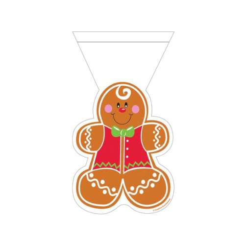 Shaped Gingerbread Boy Treat Bags - Click Image to Close